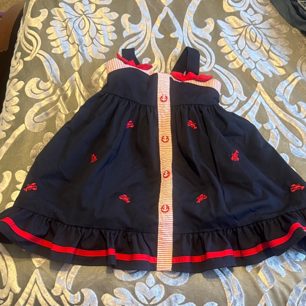 Good Lad Navy and Red Anchor Dress